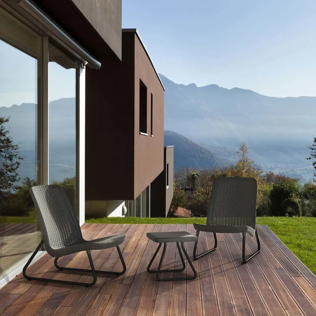 Keter Terrassenmöbel-Set 3-tlg. Rio Graphitgrau – Bild 2