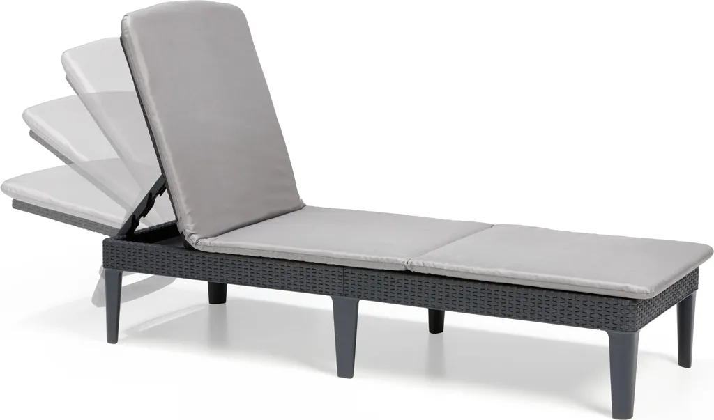 Allibert Sunlounger Liege Jaipur Inkl. Auflage, Farbe Graphit/Grau – Bild 2