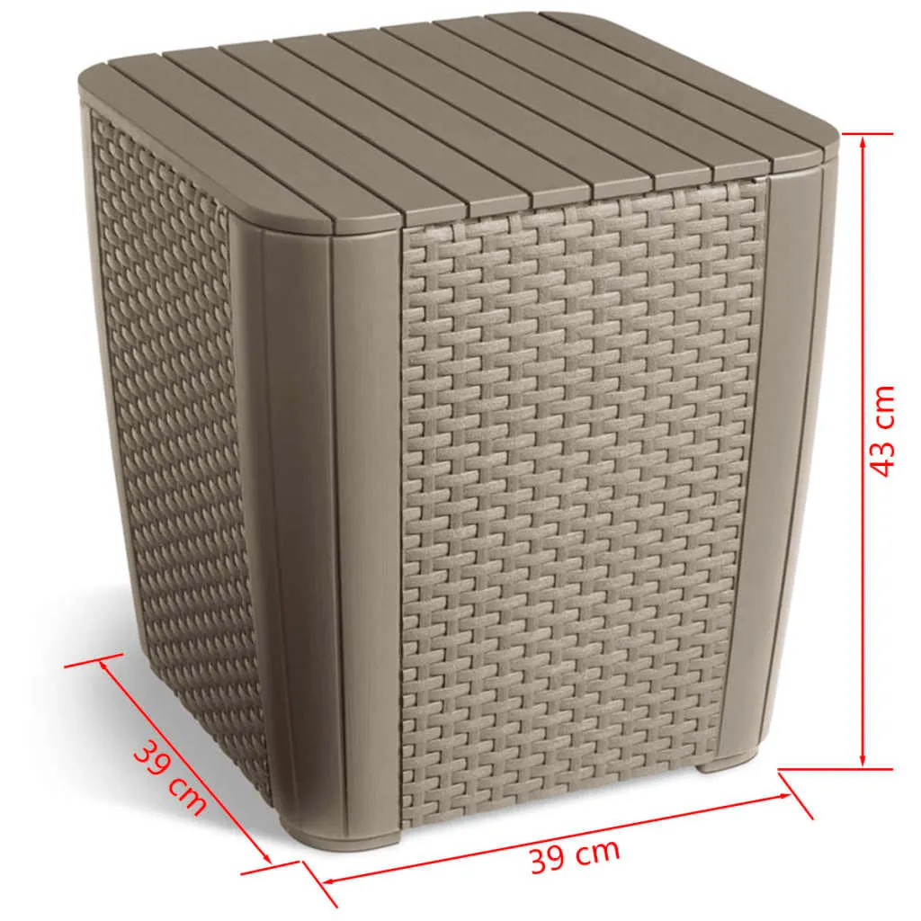 Keter Garten-Beistelltisch Luzon Rattan-Optik Flach Cappuccino-Braun – Bild 7