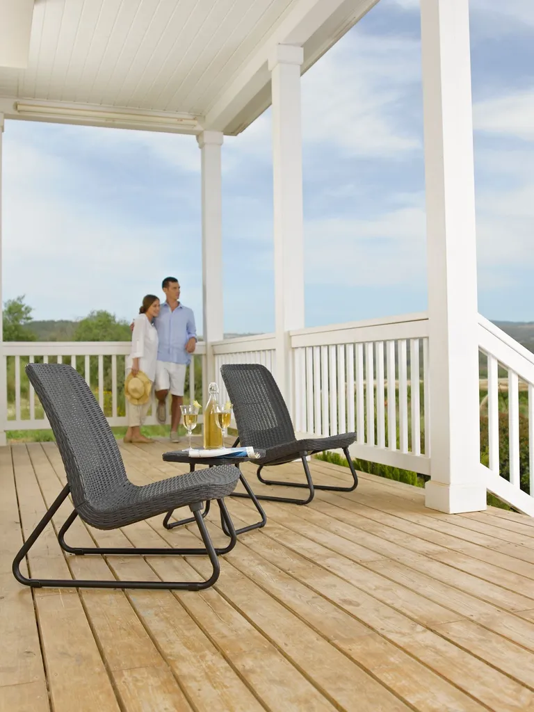 Keter Terrassenmöbel-Set 3-tlg. Rio Graphitgrau – Bild 6