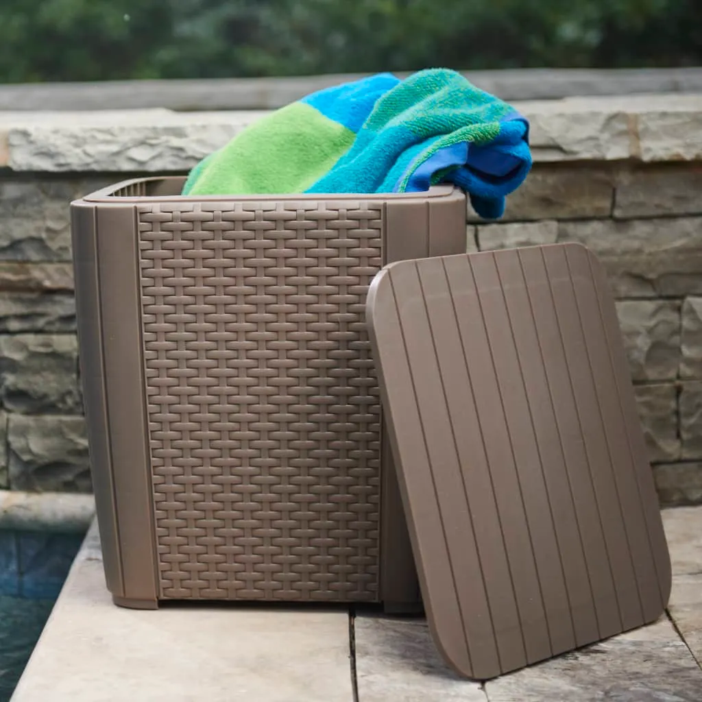 Keter Garten-Beistelltisch Luzon Rattan-Optik Flach Cappuccino-Braun – Bild 3