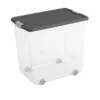 Keter Aufbewahrung 'W Box XL' Transparent/grau 39 X 56,5 X 51,5 Cm Mit Deckel Und Rollen