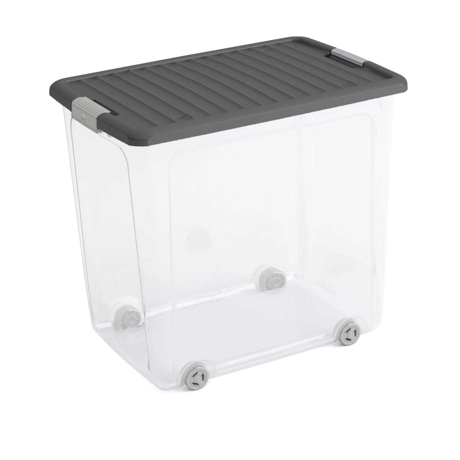 Keter Aufbewahrung 'W Box XL' Transparent/grau 39 X 56,5 X 51,5 Cm Mit Deckel Und Rollen