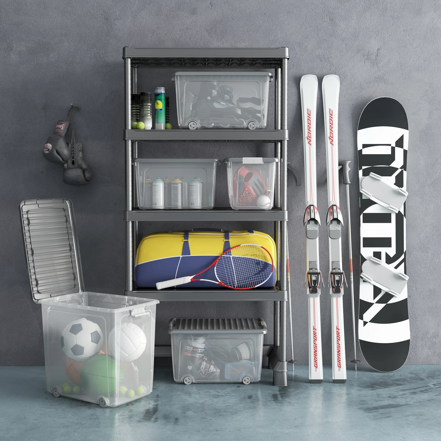 Keter Aufbewahrung 'W Box XL' Transparent/grau 39 X 56,5 X 51,5 Cm Mit Deckel Und Rollen – Bild 4