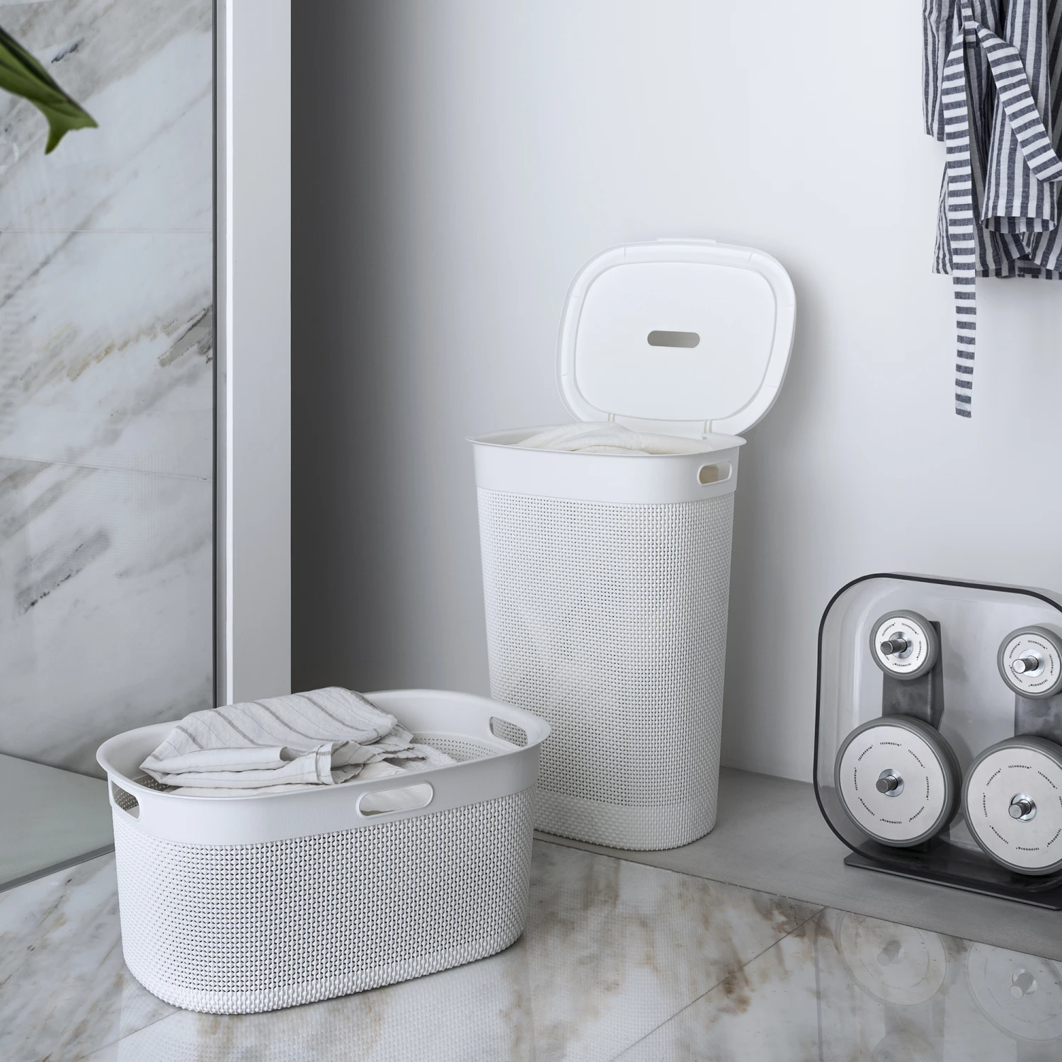 Keter Wäschekorb 'Filo' Weiß 39 X 59 X 27 Cm – Bild 2
