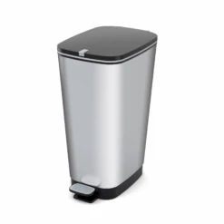 Keter Tret-Abfalleimer 'Chic Bin Style L' Kunststoff Silber Matt 45 L