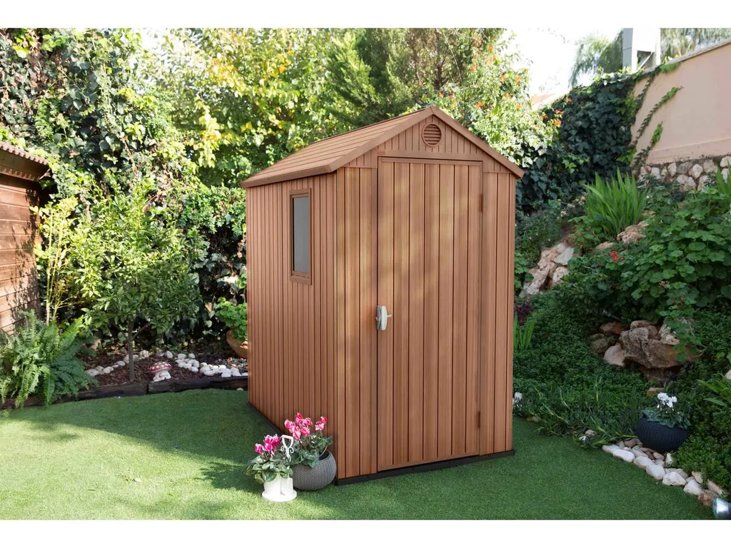 Keter Gerätehaus Darwin 46 Holz-Optik – Bild 11