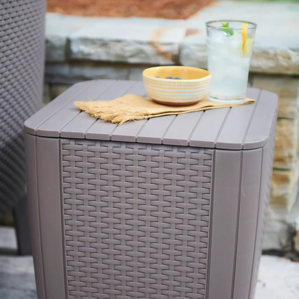 Keter Garten-Beistelltisch Luzon Rattan-Optik Flach Cappuccino-Braun – Bild 2