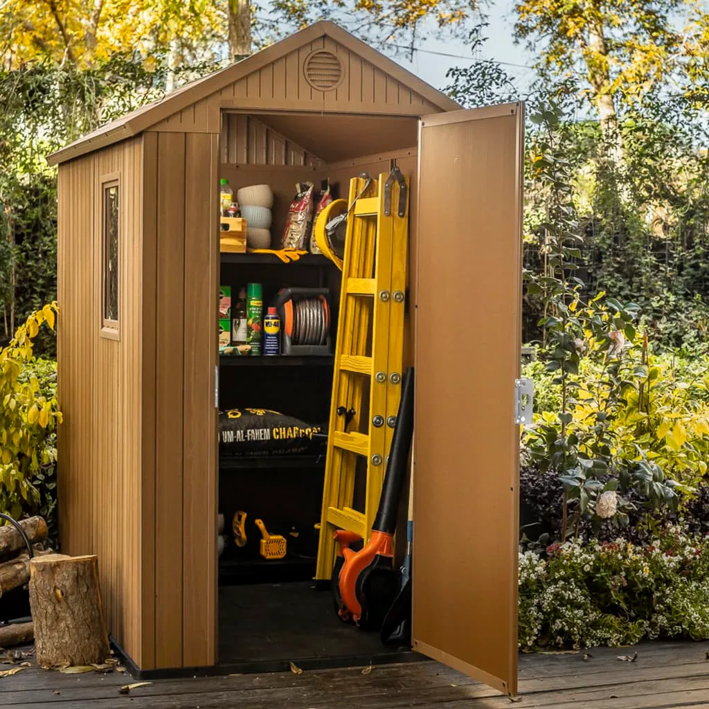 Keter Gerätehaus Darwin 46 Holz-Optik – Bild 9