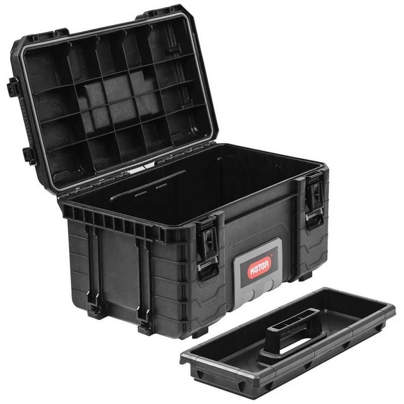 KETER GEAR 22" Werkzeugkoffer 56x35x31 Cm, Schwarz/rot 17200382 – Bild 3