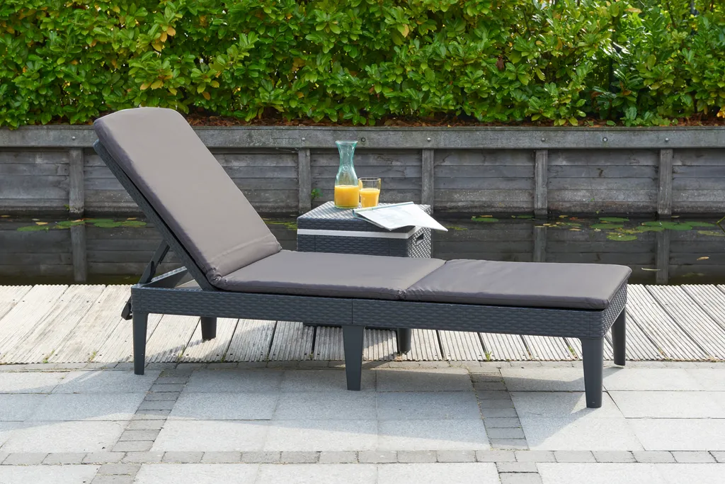 Allibert Sunlounger Liege Jaipur Inkl. Auflage, Farbe Graphit/Grau – Bild 8