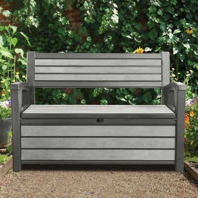 Keter 2-Sitzer Gartenbank Mit Stauraum Hudson 227 L Grau – Bild 2