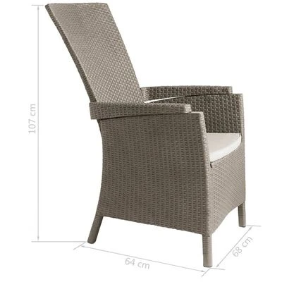 Keter Gartensessel Vermont 2 Stk. Verstellbar Cappuccino-Braun – Bild 2