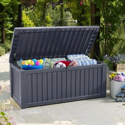 Keter Garten-Aufbewahrungsbox Rockwood 570L Anthrazit – Bild 5