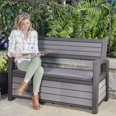 Keter 2-Sitzer Gartenbank Mit Stauraum Hudson 227 L Grau – Bild 7