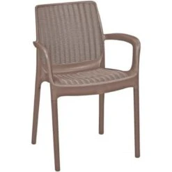 KETER BALI MONO Gartenstuhl, Rattanoptik, 55 X 60 X 83 Cm, Cappuccino 17190206