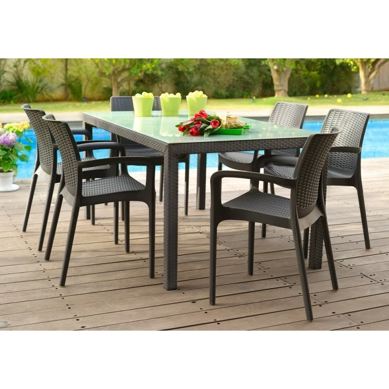 KETER BALI MONO Gartenstuhl, Rattanoptik, 55 X 60 X 83 Cm, Graphit 17190206 – Bild 6