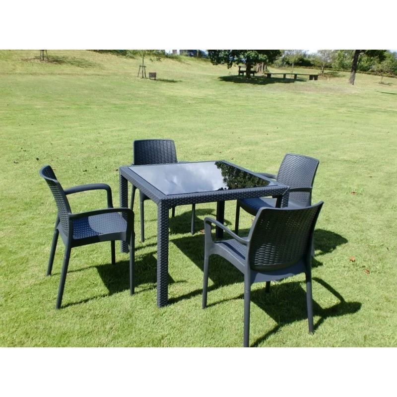 KETER BALI MONO Gartenstuhl, Rattanoptik, 55 X 60 X 83 Cm, Graphit 17190206 – Bild 4