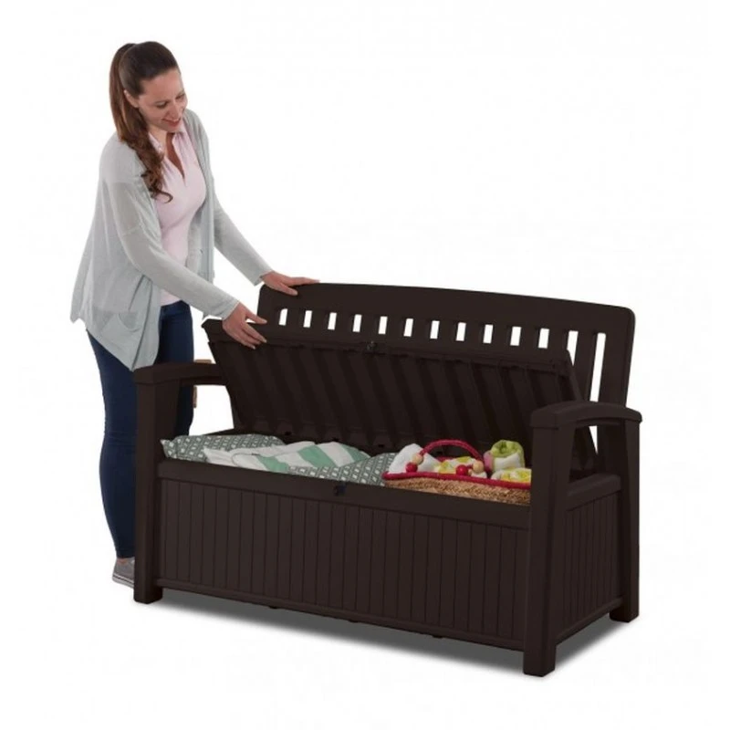 KETER PATIO BENCH 227L Gartenbank/Kissenbox 138,6 X 63,5 X 88 Cm, Braun 17202690 – Bild 5