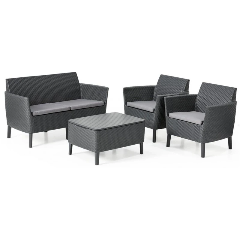 KETER SALEMO 2-Sitzer Sofa, 133 X 67 X 76 Cm, Graphit/grau 17209038 – Bild 3