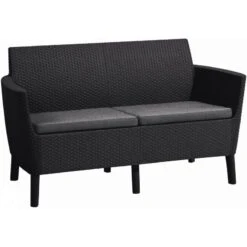 KETER SALEMO 2-Sitzer Sofa, 133 X 67 X 76 Cm, Graphit/grau 17209038