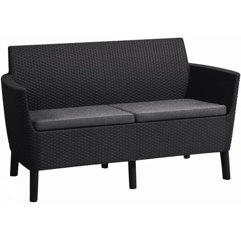 KETER SALEMO 2-Sitzer Sofa, 133 X 67 X 76 Cm, Graphit/grau 17209038